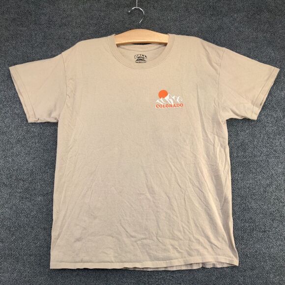 Call Your Mother Men's Colorado Paradise T-Shirt Tan Large Short Sleeve - Picture 2 of 16